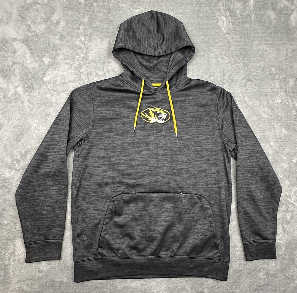Colosseum Missouri Tigers Hoodie Mens Medium Gray Pullover Sweatshirt Pockets