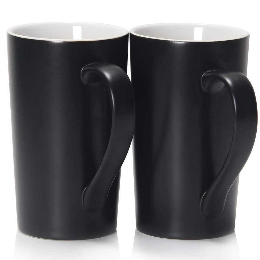 20 Ounces Large Coffee Mugs, M007 Plain Tall Ceramic Cup with Handle for Dad ...
