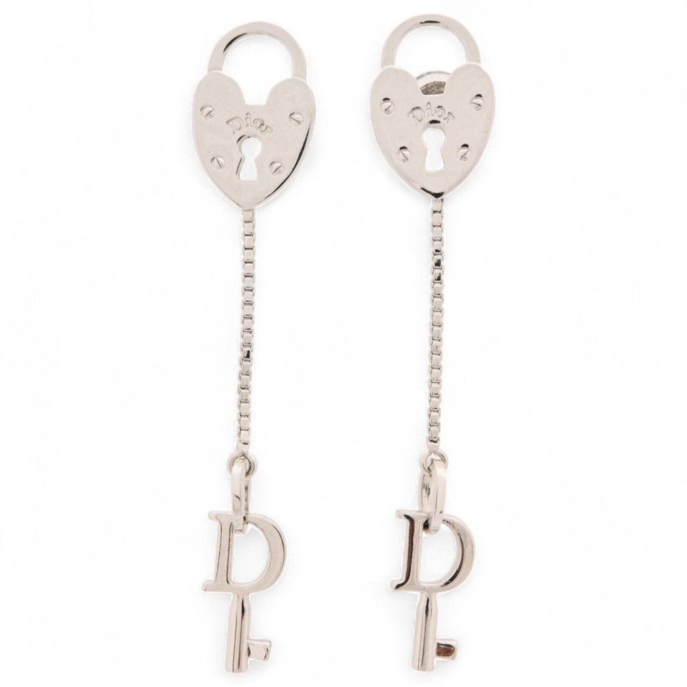 Dior padlock and key heart motif earrings model di6510sb