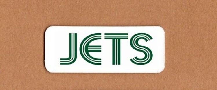 NOS New York Jets Throwback Team Name Front  Bumper Decal for Football Helmets