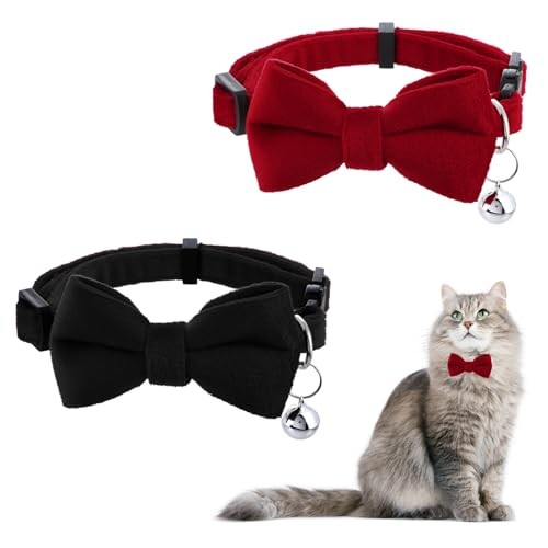 Cute Breakaway Cat Collar with Bow and Bell for Kittens & Small Puppies