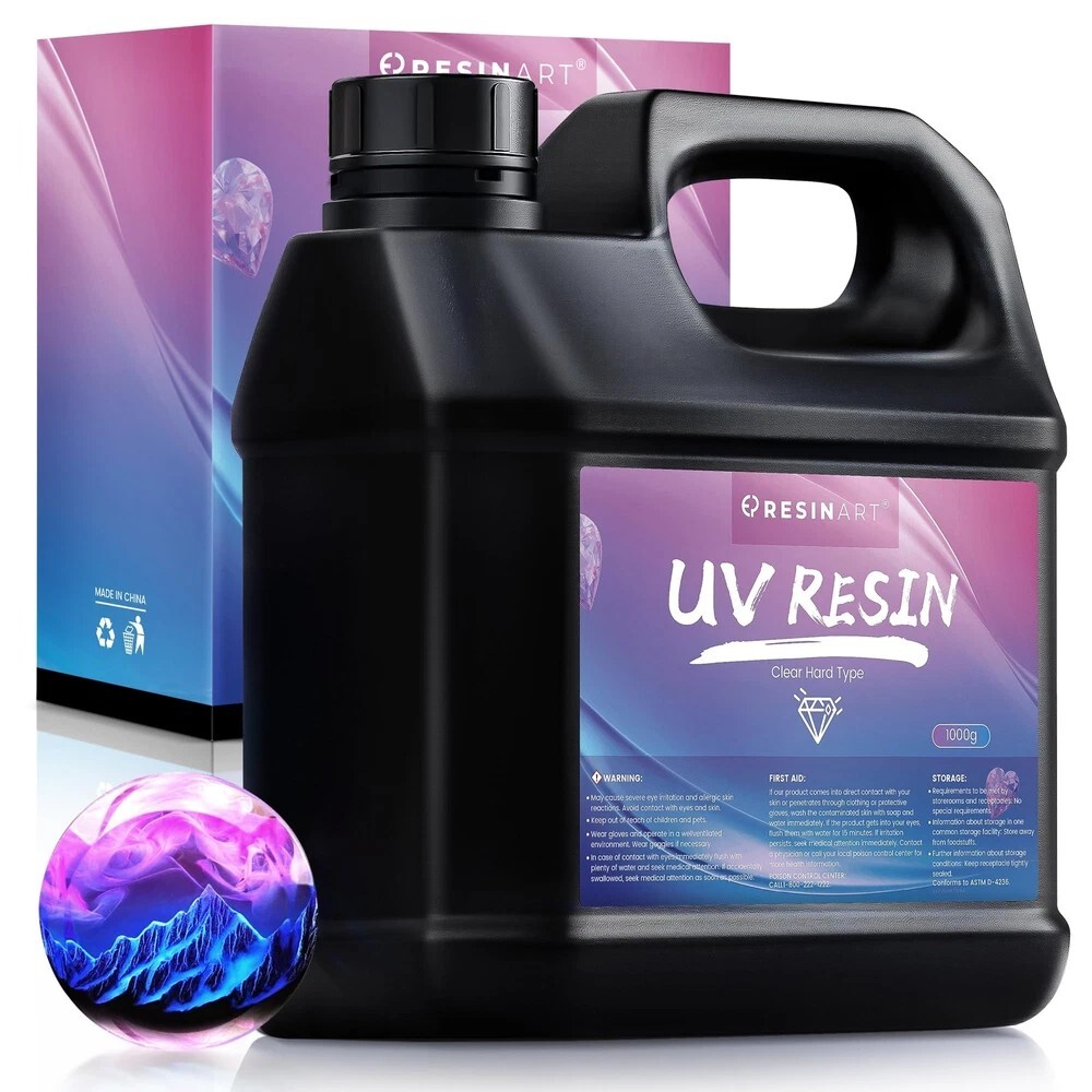 1000g Crystal Clear UV Resin Hard Low Odor Ultraviolet Epoxy Glue