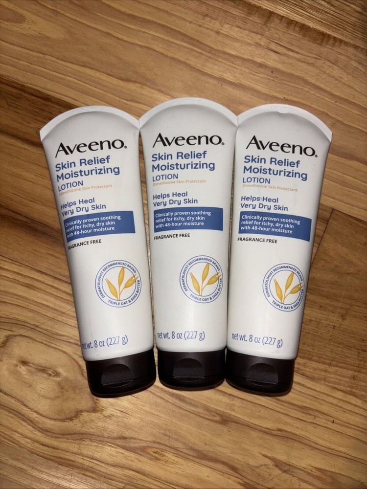 3 Pack Aveeno Skin Relief Moisturizing Lotion for Very Dry Skin 8 OZ