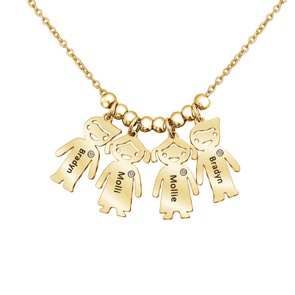 Kids Personalized Name Necklace - Mother's Day Gift Charm Pendant Jewelry-image