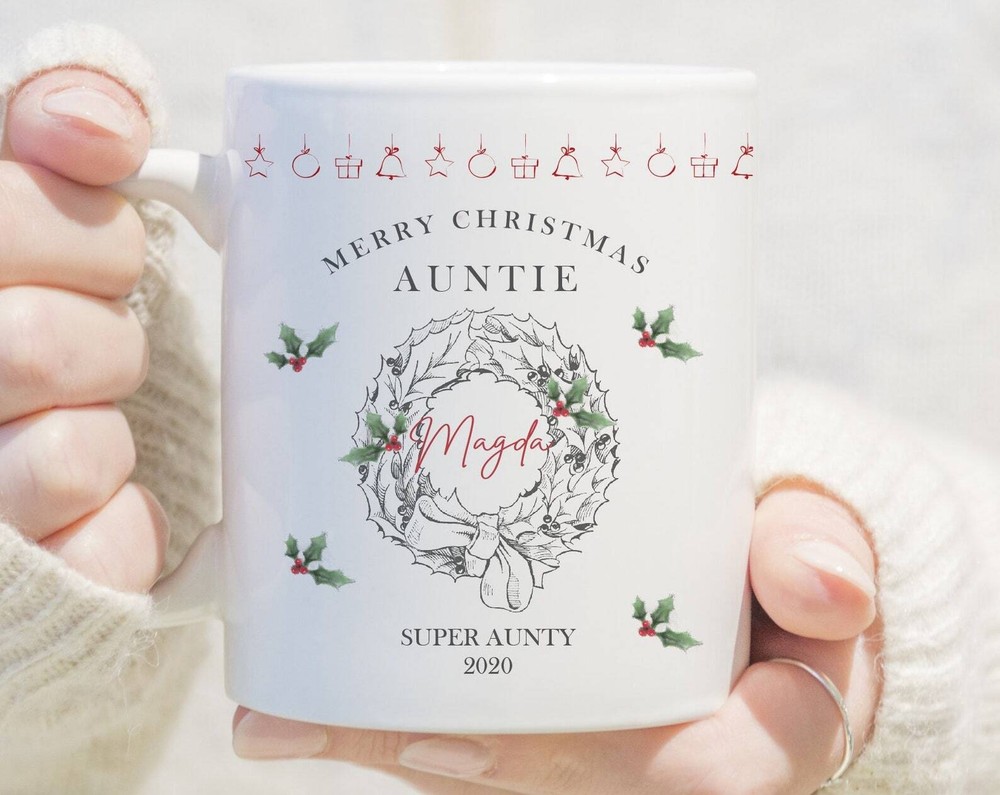 Personalised Auntie Christmas Mug Auntie Mug Gift Christmas Auntie Mug Gift
