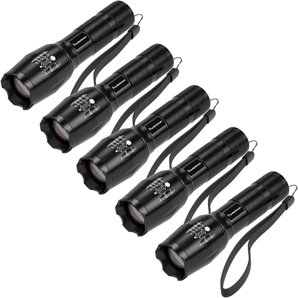 5 Pack, 1200 Lumens Led Tactical Flashlight Water Resistant Handheld Torch wi...
