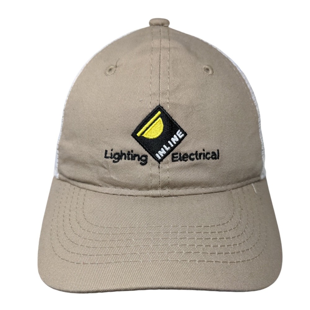 Inline Lighting Electrical Strapback Mesh Back Trucker Hat Tan One Size