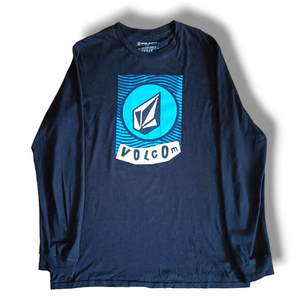 Volcom T-Shirt Men's Size Large Graphic Black Long Sleeve