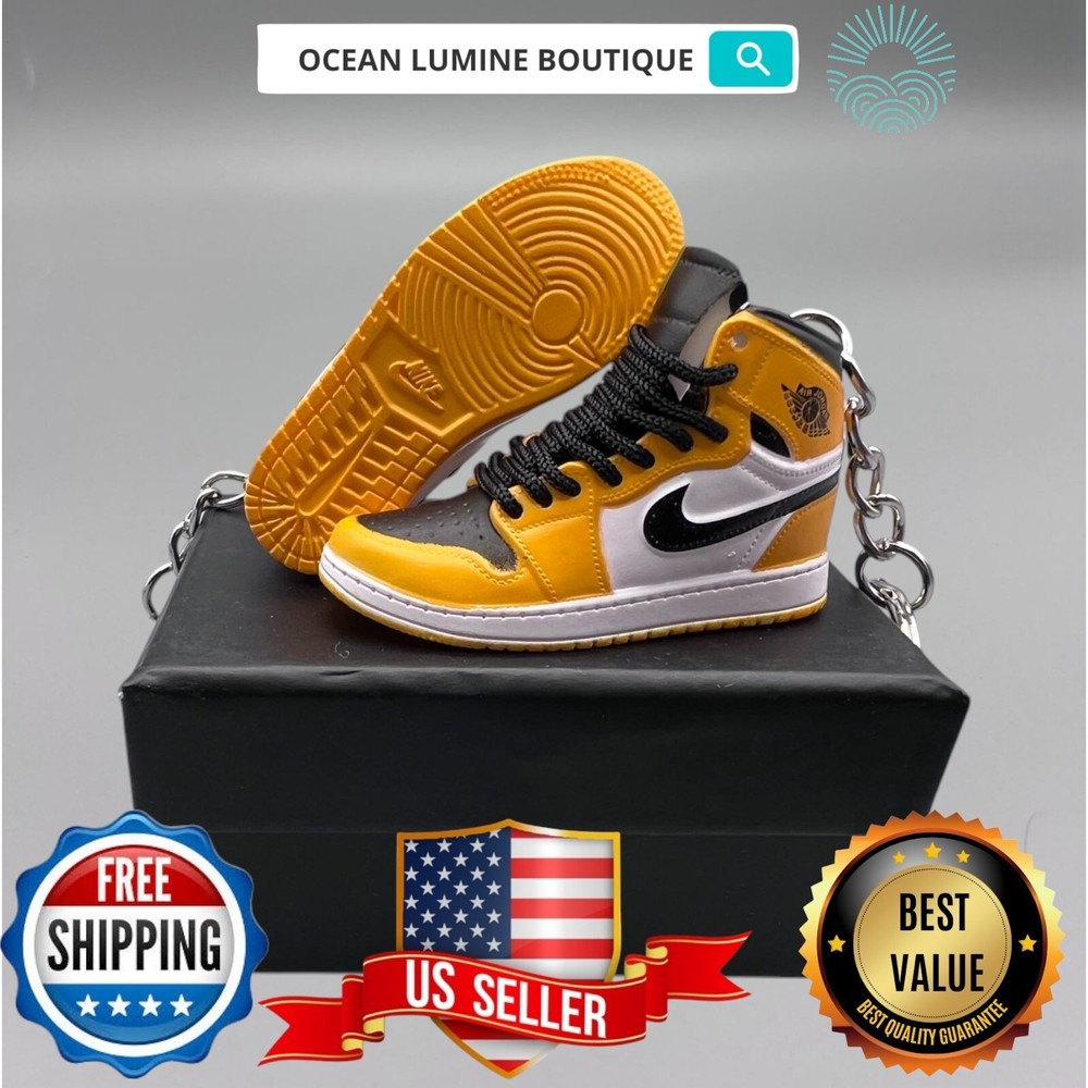 Air Jordan 3D Mini Sneaker Keychain, Basketball Sneaker Collectible, Box Options