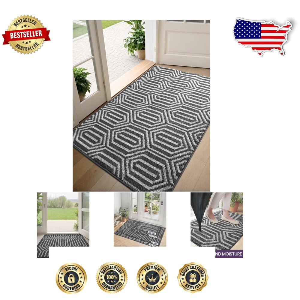 Versatile Indoor/Outdoor Entryway Mat - Fade Resistant and Easy Clean, 32x48