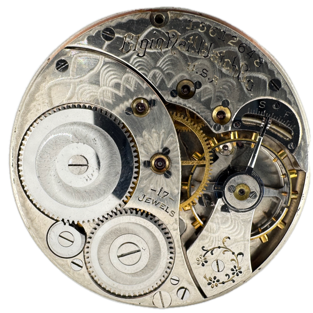 Antique 1911 Elgin 17 Jewel 12 Size Mechanical Pocket Watch Movement 345 USA