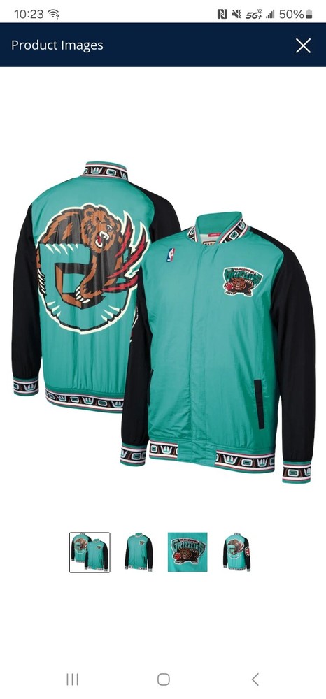 Men's Vancouver Grizzlies Mitchell & Ness Hardwood Classics Jacket Size Medium