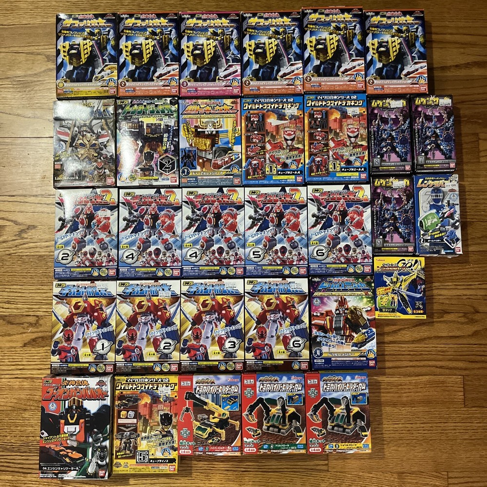 Vintage Japanese Super Sentai Power Rangers Bandai Tomy Toy Lot - 31 Pieces