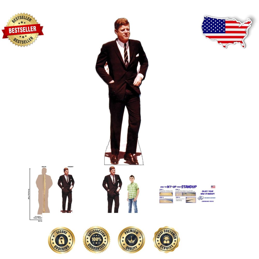 Versatile Life-Size John F. Kennedy Cardboard Cutout - Great for Photos