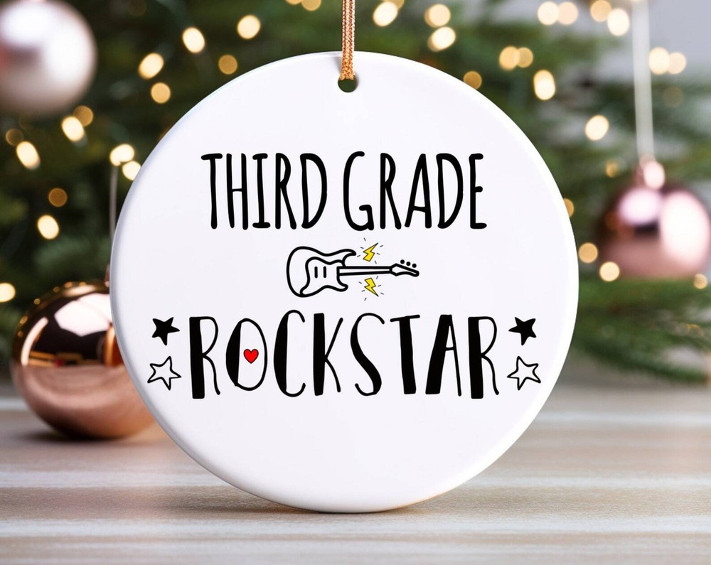 Third Grade Rockstar Ornament Third Grade Teacher Gift 3rd Grade Classroom 3rd