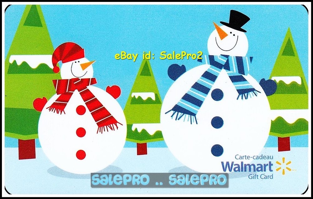 Walmart Christmas Happy Papa Mama Snowmen VL10013 Collectible Gift Card