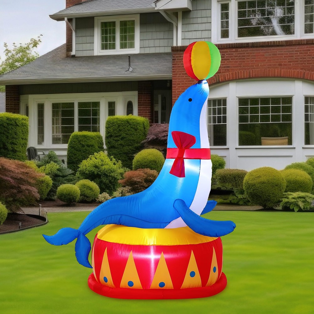 5 ft Inflatable Seal for Circus Carnival Party Christmas Outdoor Decorations,...