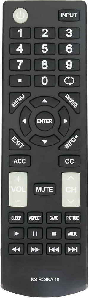 AIDITIYMI NS-RC4NA-18 Remote Control Replacement for Insignia TV Black