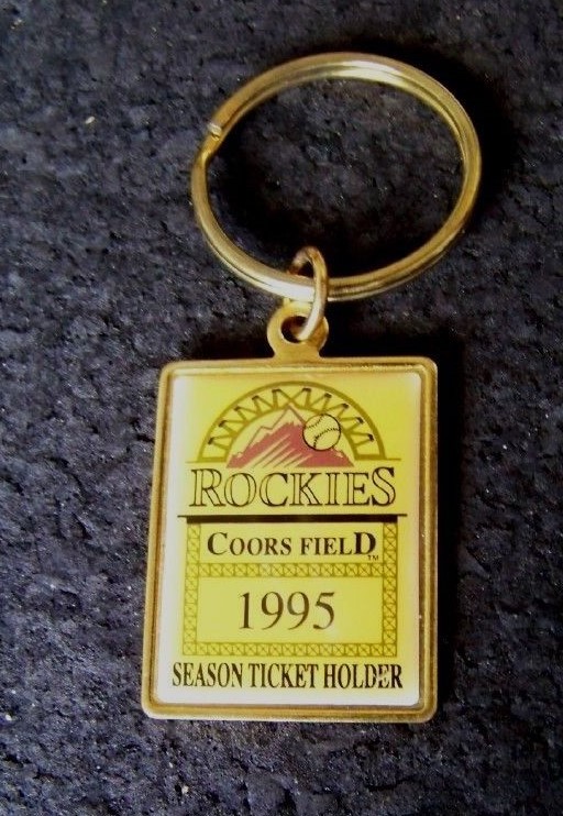 1995 Colorado Rockies Coors Field Season Ticket Holder key ring metal epoxy AIBM