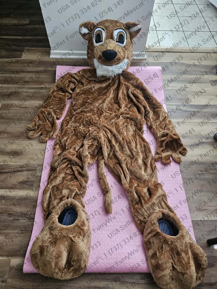 Tiger Cougars Leopard MASCOT Costume Suit Size M/L With Fans Slippers LAST ONE