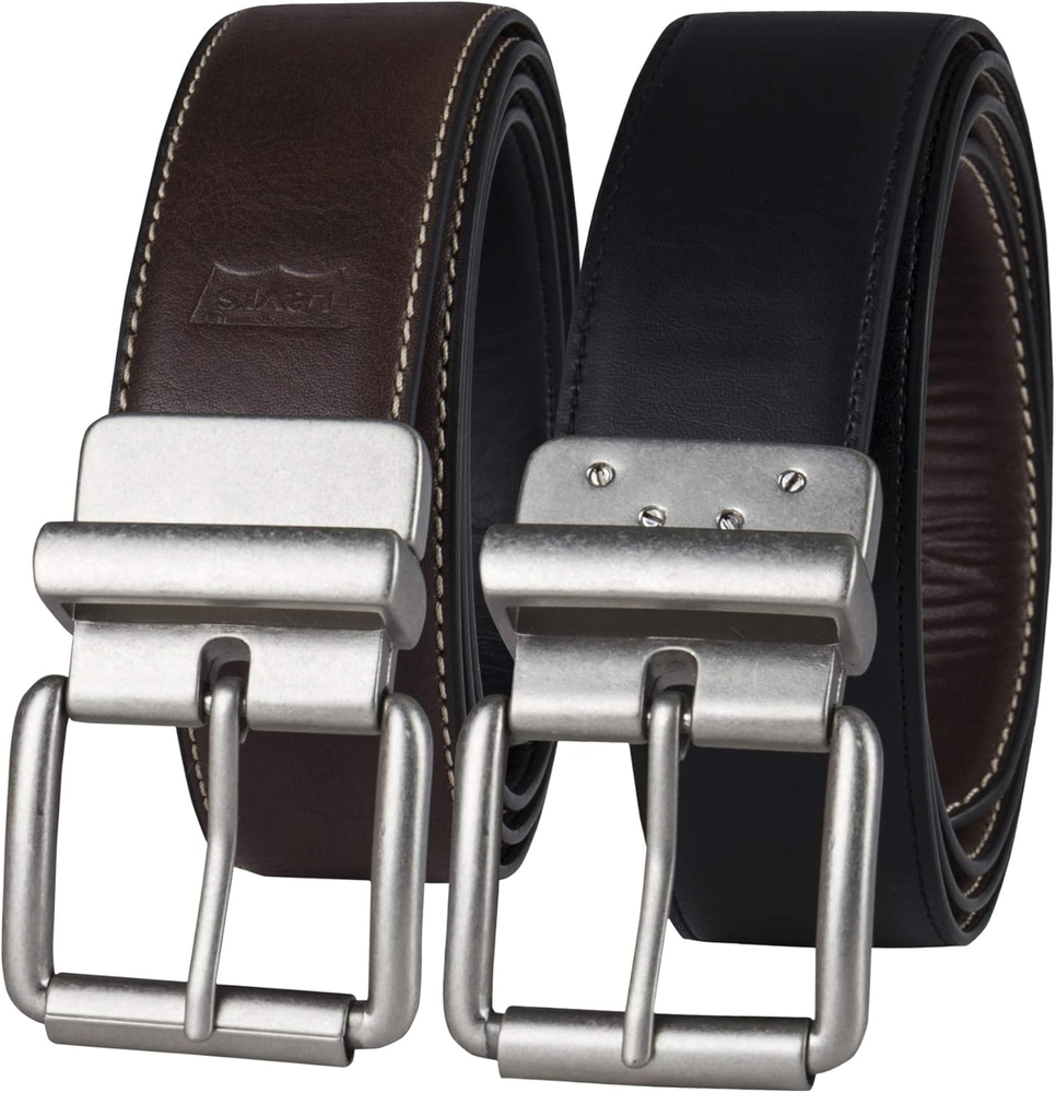 Men'S Two-In-One Reversible Rotative Buckle Casual Everyday Jean Belt (Regular a