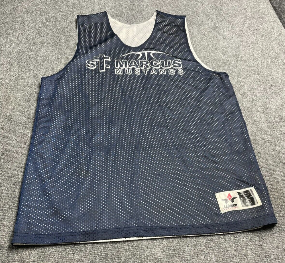 Alleson Athletic Men's Dark Blue Jersey Activewear Top Sleeveless Size L