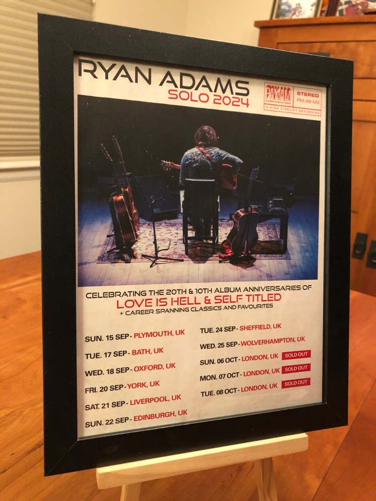 Ryan Adams Solo Live in Concert 2024 Tour Promo Ad with Dates