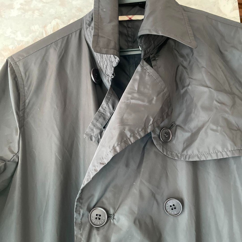 Burberry Raincoat Black Half Check Nylon 100% Nova check Women Size 38 Used