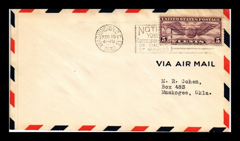 DR JIM STAMPS US 5C WINGED GLOBE AIRMAIL FIRST DAY COVER SCOTT C12