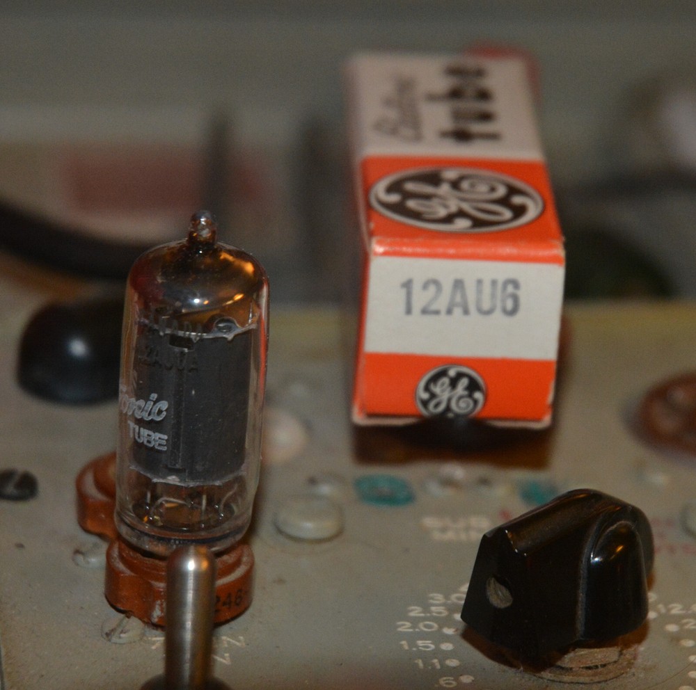 General Electric 12AU6 Vacuum Tube - Tested Good on TV-7D/U Tester