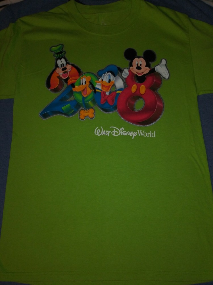 2008 Disney World Mickey Donald Goofy Pluto Small T-Shirt Vintage