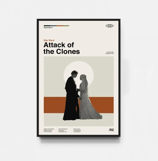 Star Wars Attack of the Clones Poster Print - Tv Series Wall Art, Fan Collection, Epic Movie Decor, Science Fiction Memorabilia, Galactic Adventure Design