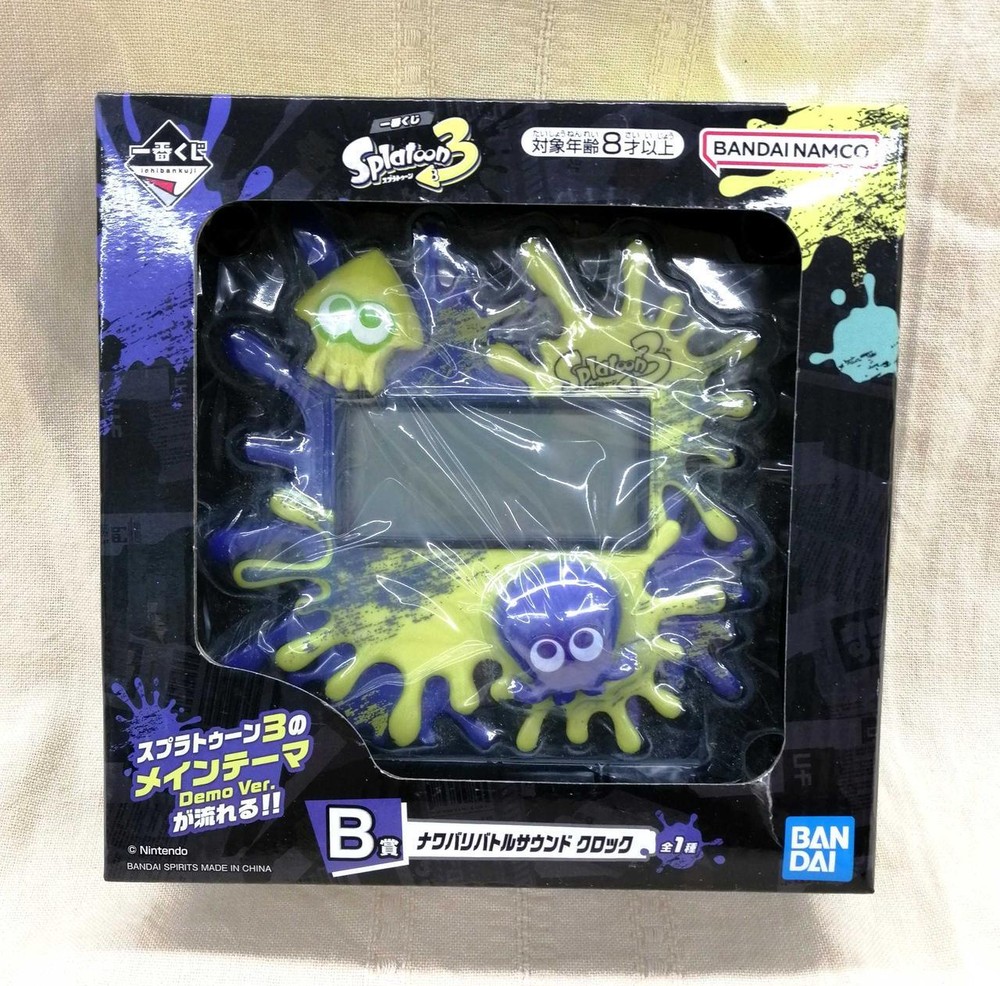 Splatoon 3 Ichiban Lottery Model Number B Prize Nawabari Battle Sound Cloc GNq40