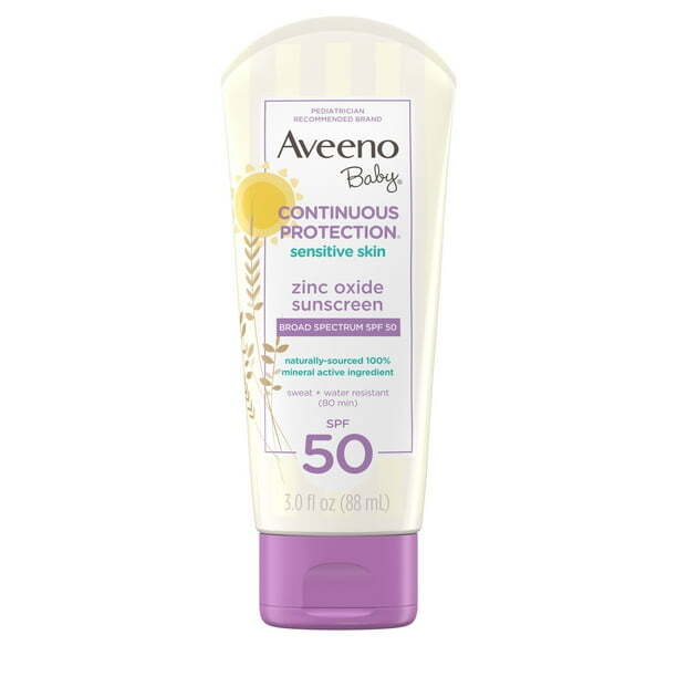 Aveeno Baby Mineral Sunscreen SPF 50 Zinc Oxide 3 oz