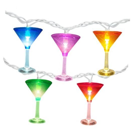 Cocktail Glass Strings Lights, Summer Theme Outdoor Decoration Cocktail Lights
