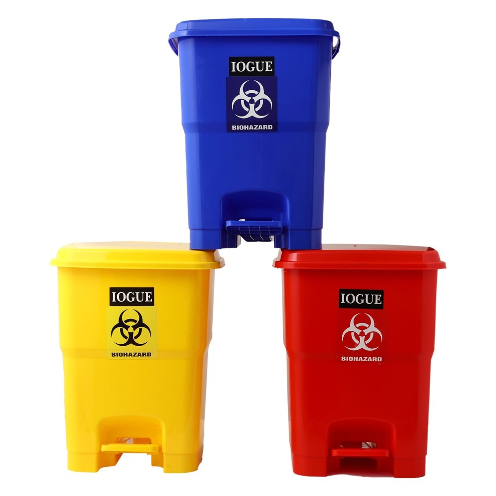 32 Litre Bio-medical dustbin pack of 3 Red,Yellow,Blue