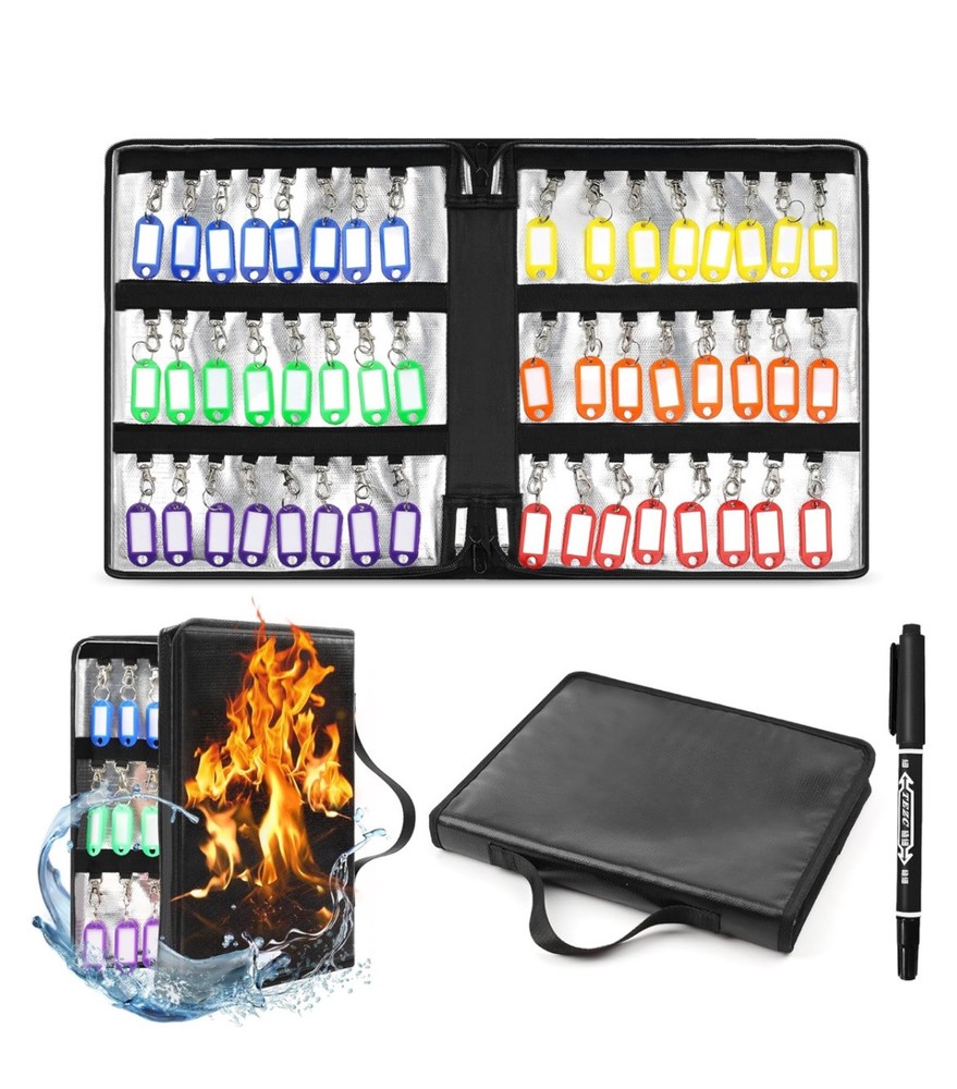 Portable Key Organizer 48 Zippered Key Case Landlord Key Organizer & Management