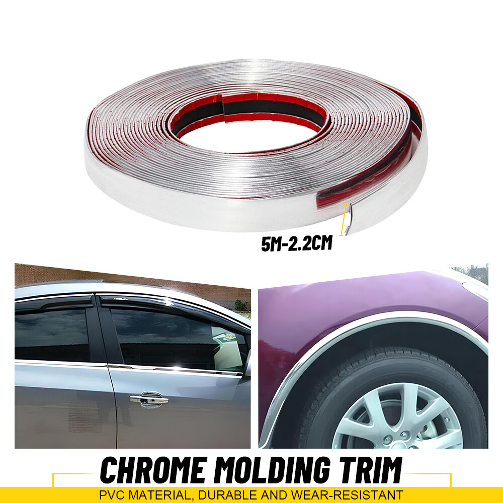 Chrome Trim Molding Strip Car Door Window Bumper Side Trime Protector 0.8in 16ft