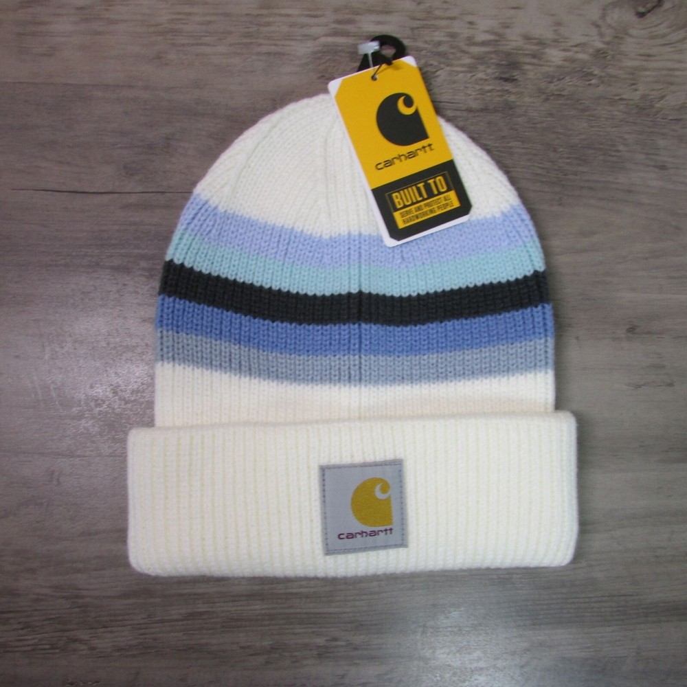 Carhartt Womens Winter Stripe Rib Knit Cuffed Beanie AH5 Stocking Cap