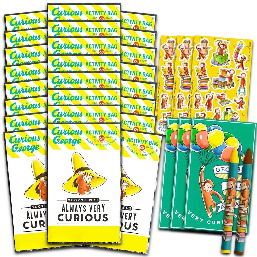 Curious George Mini Party Favors Set - 24-Piece Kids Party Bundle