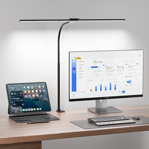 Desk Lamps for Home Office, 12W Flexible Gooseneck Smart Lighting, Ultra