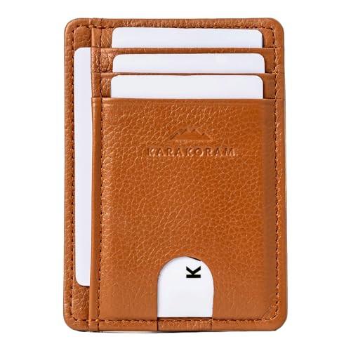 Slim Vertical Handcrafted Premium Leather Card Holder with RFID Protection  