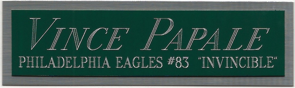 VINCE PAPALE EAGLES NAMEPLATE FO AUTOGRAPHED Signed Football HELMET JERSEY PHOTO-image
