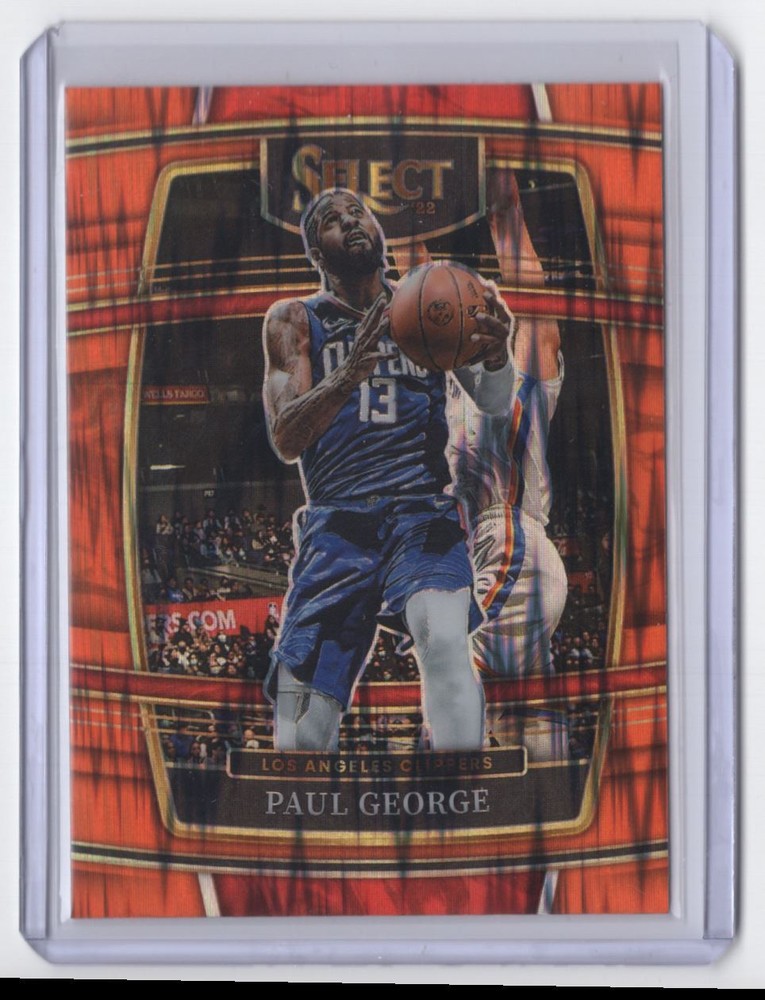 2021-22 Panini Select Orange Flash Prizm Paul George Los Angeles Clippers #14