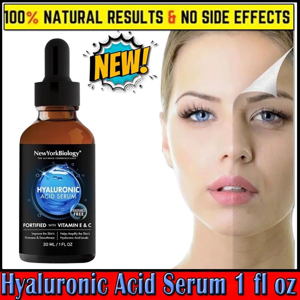 Hyaluronic Acid Anti-aging Serum for Face - 100% Pure Medical Formula - 1oz
