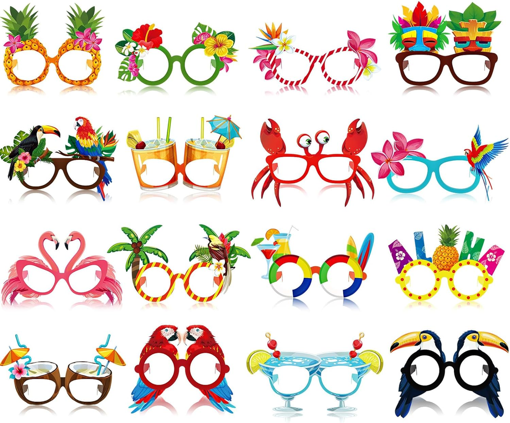 32-Pack Luau Hawaiian Party Sunglasses for Mardi Gras & Tropical Themed Events