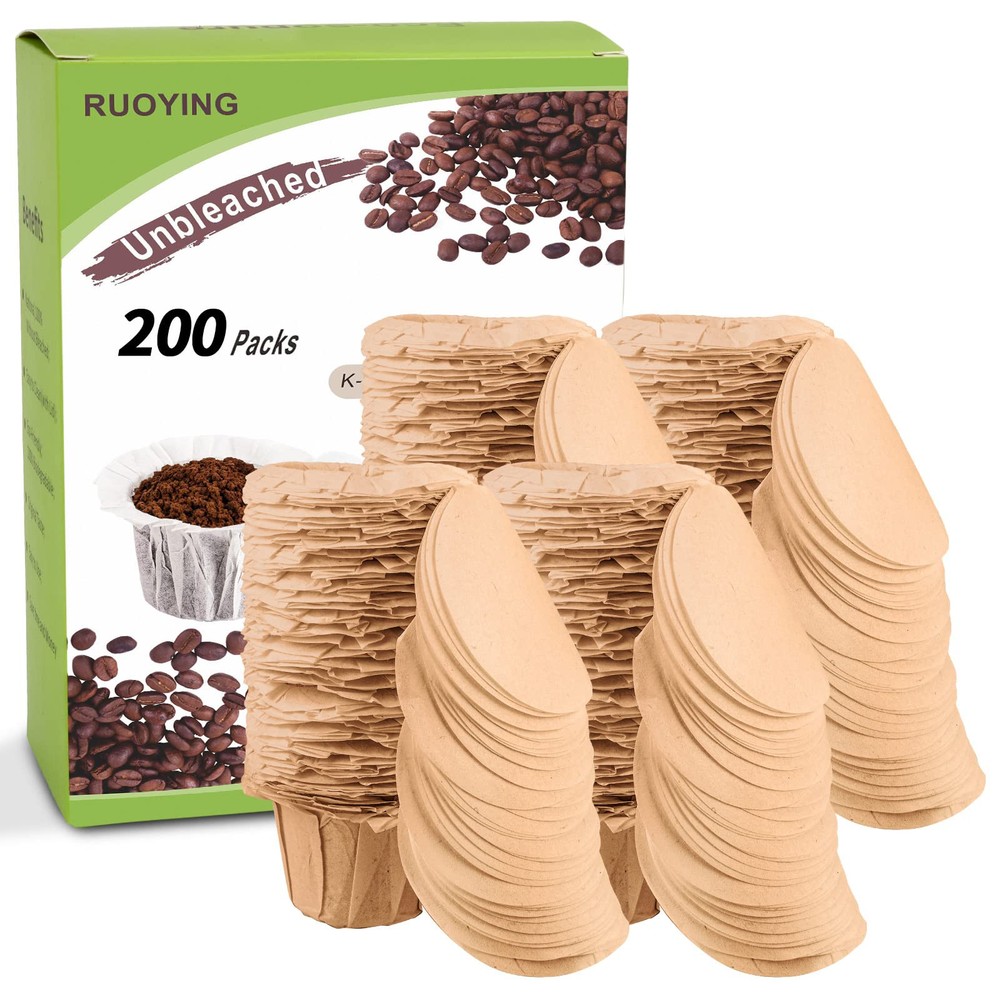Unbleached K cup Disposable Paper Filters with Lid for Keurig Reusable K Cup ...