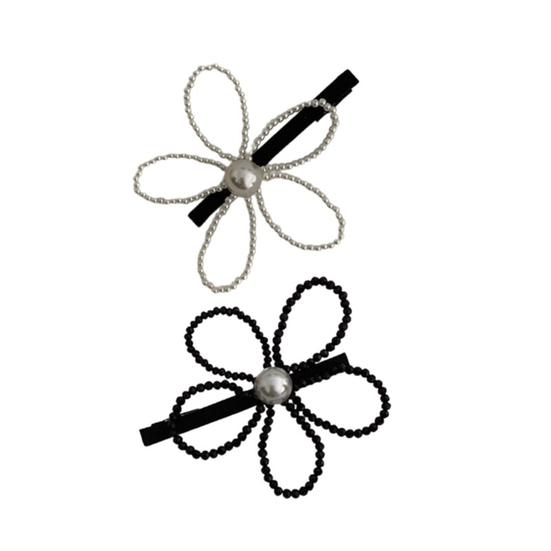 Flower Hair Clip Versatile Hairpin Stylish Flower Barrettes Pearl Flower Hairpin
