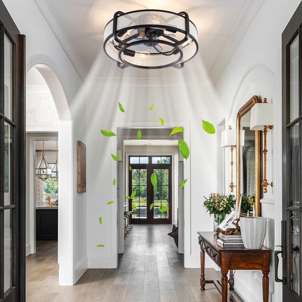 21 Inch Remote Control Ceiling Fan with Light for Living Room US