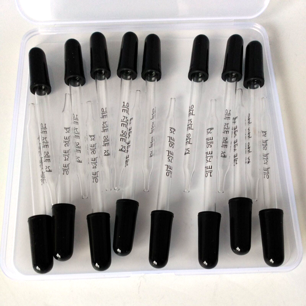 16 Pack 1 ml Pipette Calibrated Glass Liquid Dropper Medicine Essential Oils NOB